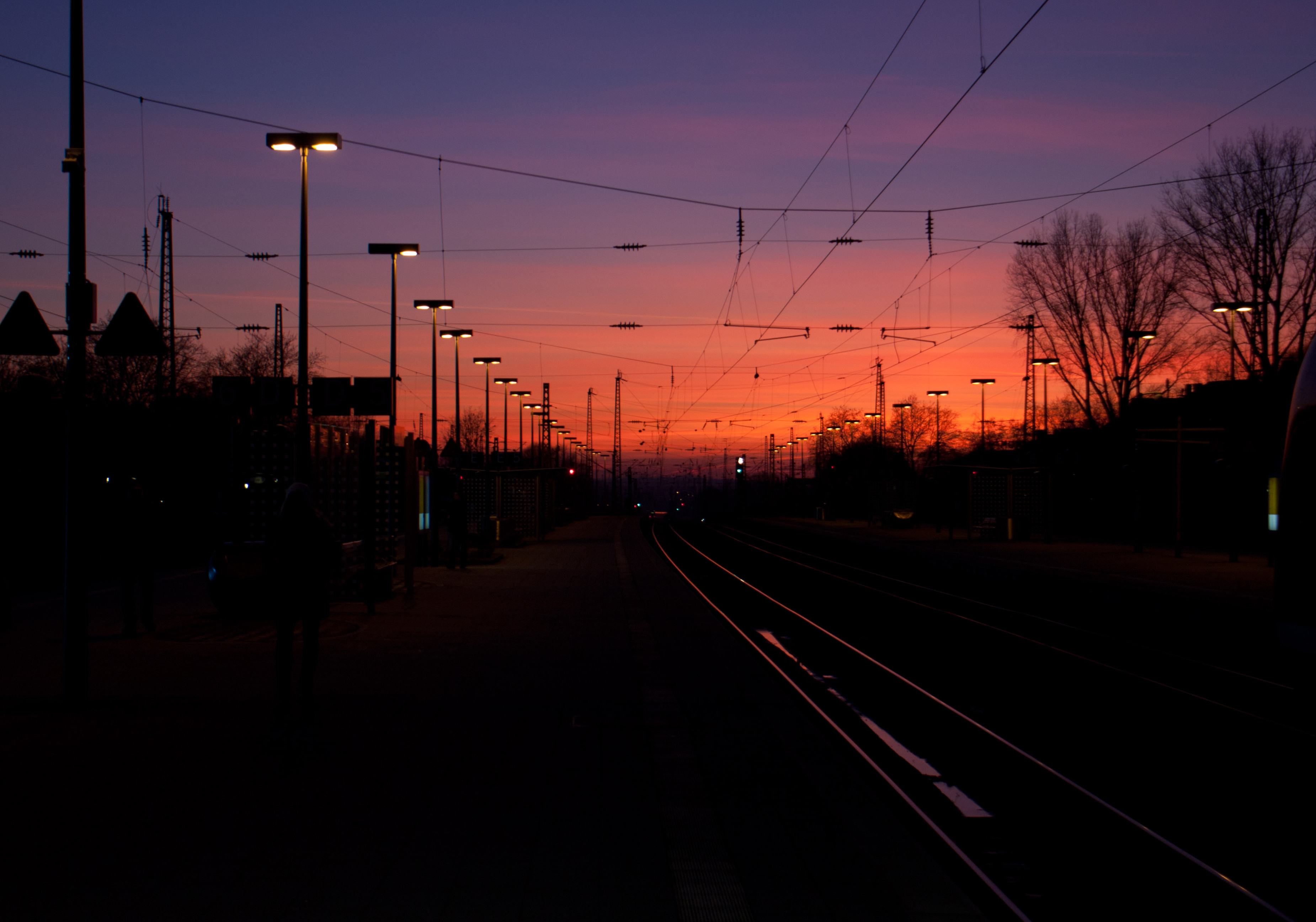 Sonnenuntergang Bahnhof Bochum